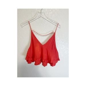 Free People Ruffle Flowy Crop Top